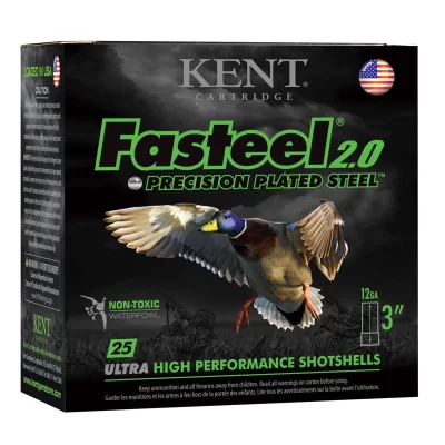 Kent Cartouche Fasteel 2.0 Pecision Plaqué Acier Ultra Haute Performance Shotshells 12 Gauge, 3", 1 1/4oz, Taille de tir #2, 150 Kent Cartouche Fasteel 2.0 Pecision Plaqué Acier Ultra Haute Performance Shotshells 12 Gauge, 3", 1 1/4oz, Taille de tir #2, 150