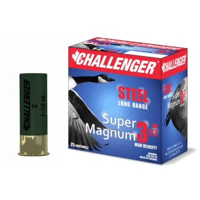 Challenger Steel 12ga 3 1/2 in 1500 Fps 1 1/2oz #1 Super Magnum Challenger Steel 12ga 3 1/2 in 1500 Fps 1 1/2oz #1 Super Magnum