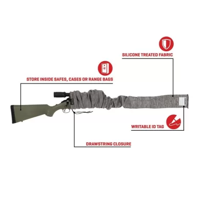 Allen Company 52" Gun Sock with Writeable ID Label, 52" Rifles with Scopes & Shotguns, Gray