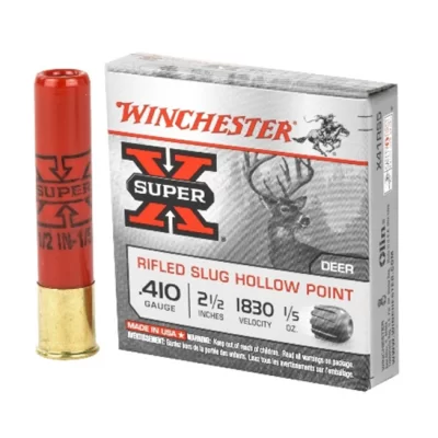 Winchester Super X .410 Gauge 2 1/2 in 1830 Fps 1/5 Oz Rifled Slug Hollow Point