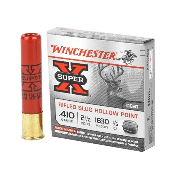 Winchester Super X .410 Gauge 2 1/2 in 1830 Fps 1/5 Oz Rifled Slug Hollow Point