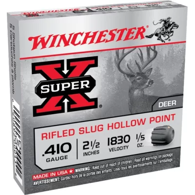 Winchester Super X .410 Gauge 2 1/2 in 1830 Fps 1/5 Oz Rifled Slug Hollow Point