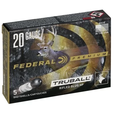 Federal Premium 20ga 2 3/4 1600fps 3/4oz rifled slug HP Federal Premium 20ga 2 3/4 1600fps 3/4oz rifled slug HP