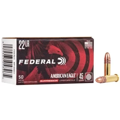 Federal 22lr american eagle suppressor 45gr subsonic 970 fps 50rds Federal 22lr american eagle suppressor 45gr subsonic 970 fps 50rds