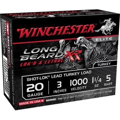 Winchester Long beard XR 20ga 3in 1000fps 1 1/4 oz shot 5 